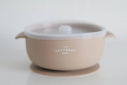 Suction Bowl With Lid: Coral