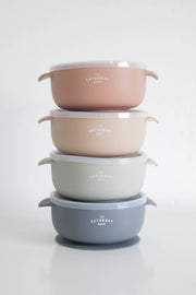 Suction Bowl With Lid: Cloud