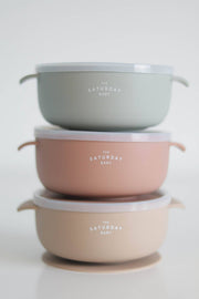 Suction Bowl With Lid: Sky
