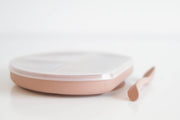 Silicone Suction Plate With Lid and Spoon: Ocean
