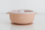 Suction Bowl With Lid: Peach
