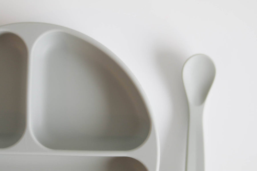 Silicone Suction Plate With Lid and Spoon: Sage