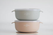Suction Bowl With Lid: Coral