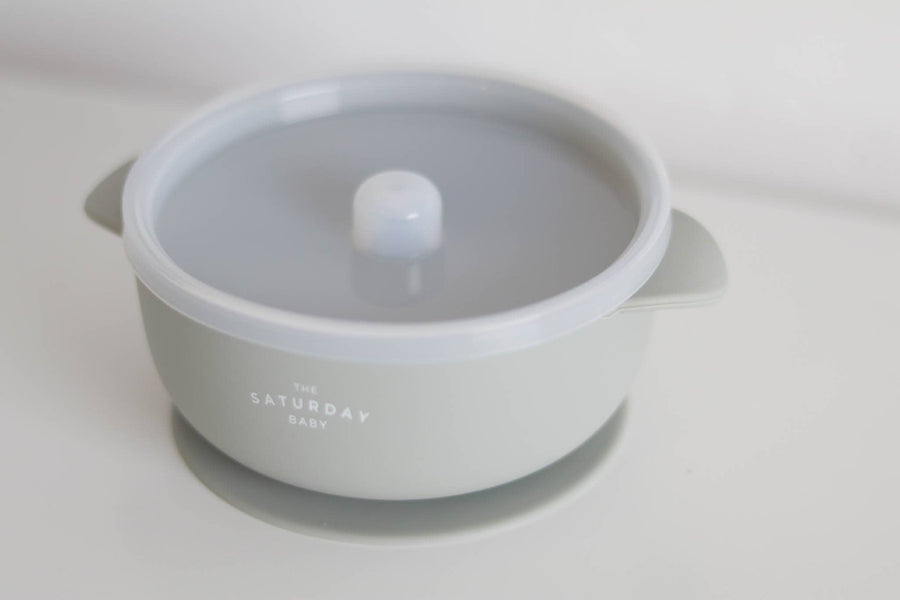 Suction Bowl With Lid: Cloud