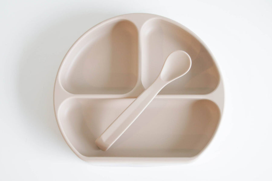Silicone Suction Plate With Lid and Spoon: Coco