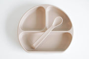 Silicone Suction Plate With Lid and Spoon: Sky
