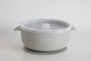 Suction Bowl With Lid: Sage