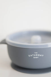 Suction Bowl With Lid: Coral