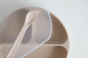 Silicone Suction Plate With Lid and Spoon: Ocean