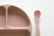 Silicone Suction Plate With Lid and Spoon: Ocean