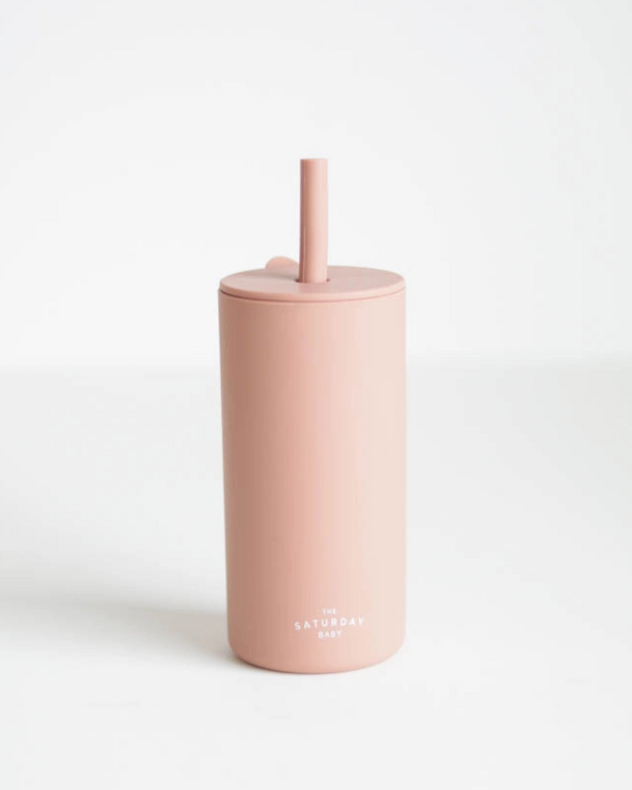 Coral Kid Silicone Straw Cups