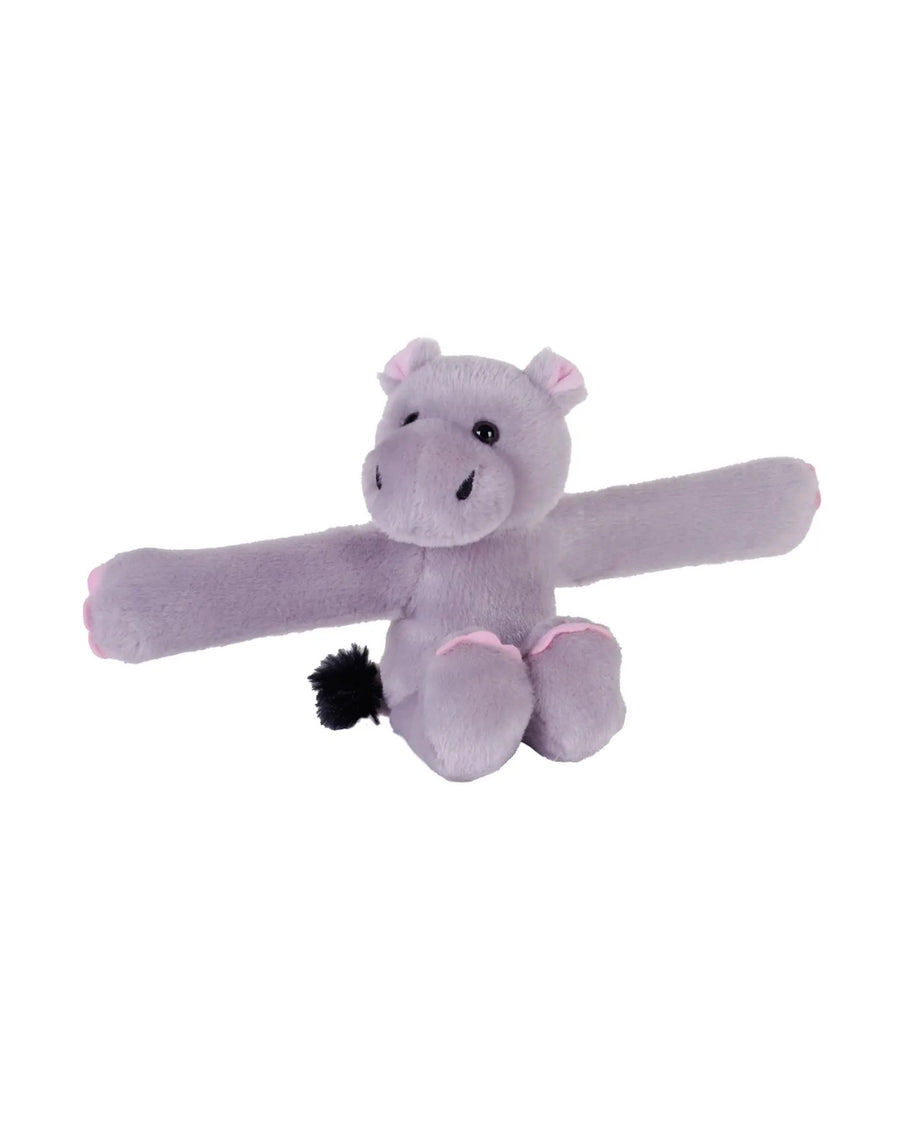 Plush hippo toy on a white background