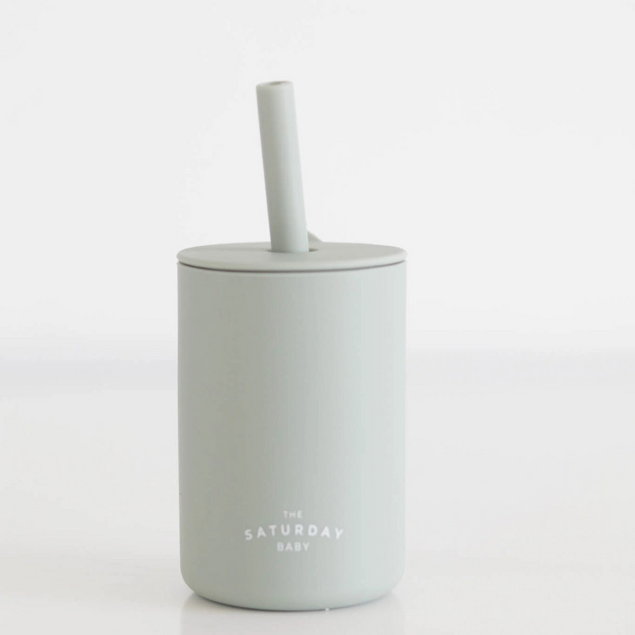 Sage Silicone Straw Cup