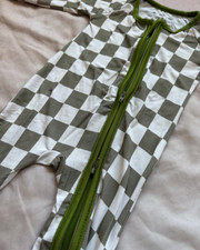 Sagebrush Checkered Bamboo Romper