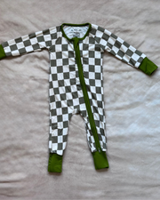 Sagebrush Checkered Bamboo Romper