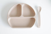 Silicone Suction Plate With Lid and Spoon: Sage
