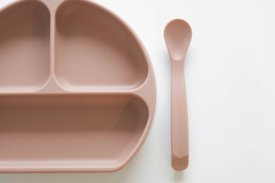 Silicone Suction Plate With Lid and Spoon: Coco