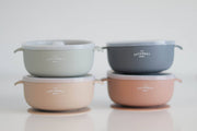 Suction Bowl With Lid: Coral
