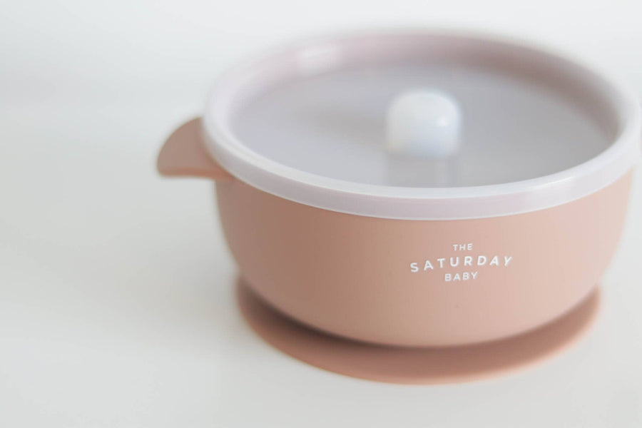 Suction Bowl With Lid: Sage