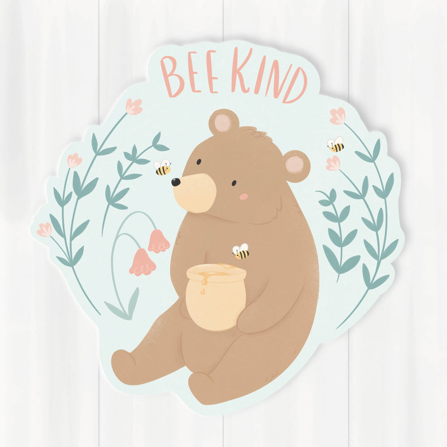 Bee Kind Bear 3" Vinyl Sticker
