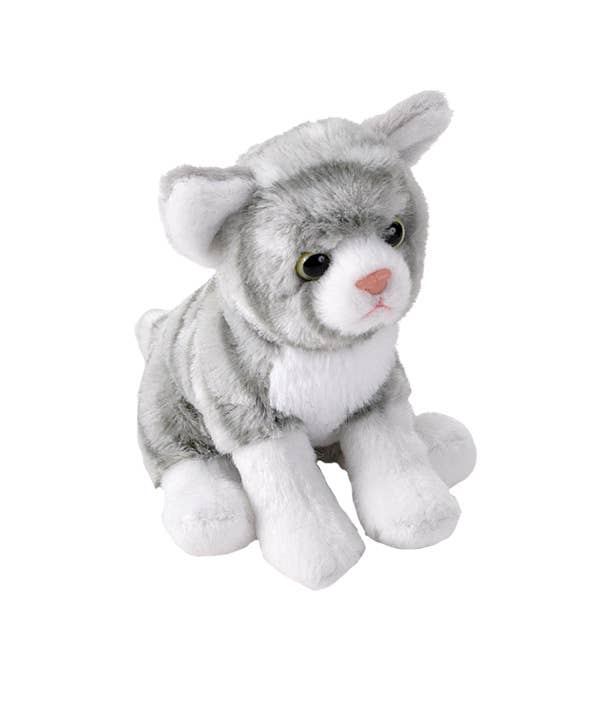 Pocketkins-ECO-Cat Grey Tabby Stuffed Animal 5"
