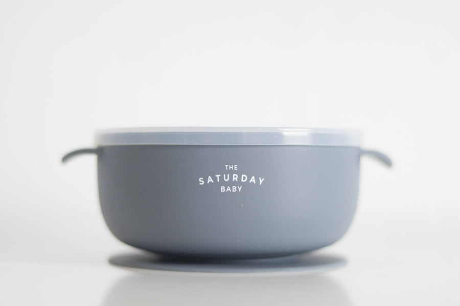 Suction Bowl With Lid: Sage