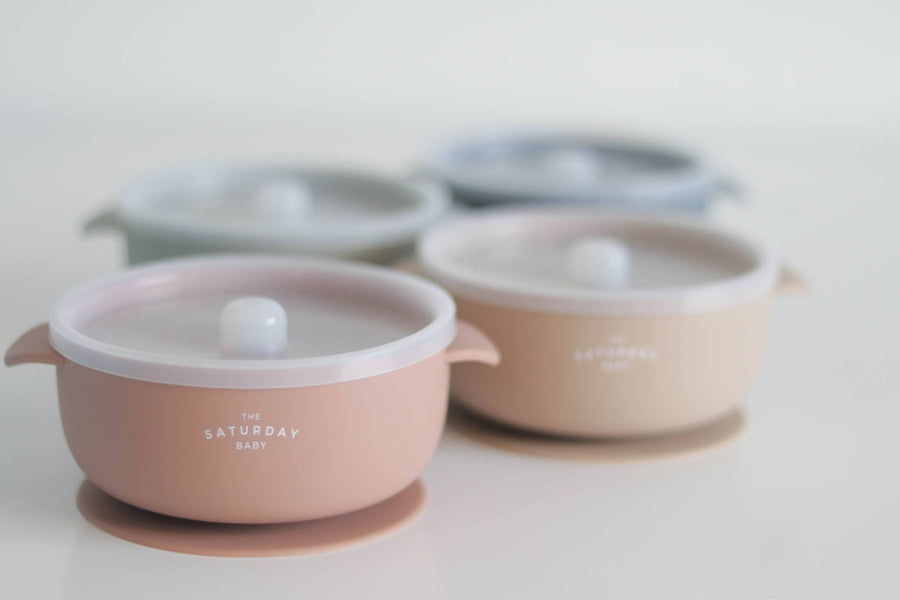Suction Bowl With Lid: Sky